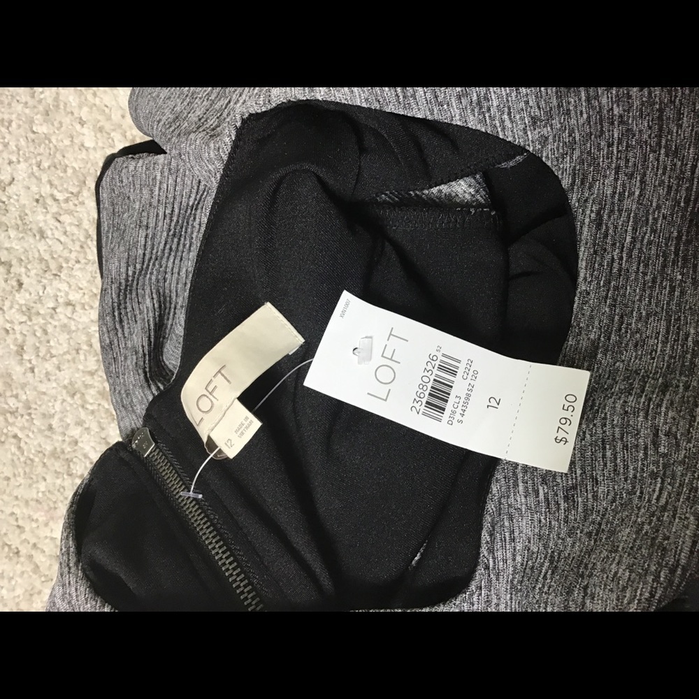 Loft women’s black/gray back zip dress size 12 - Picture 6 of 6